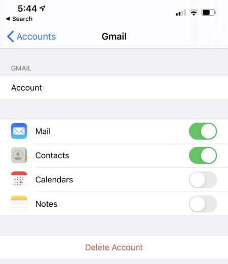 Account Setup on iPhone